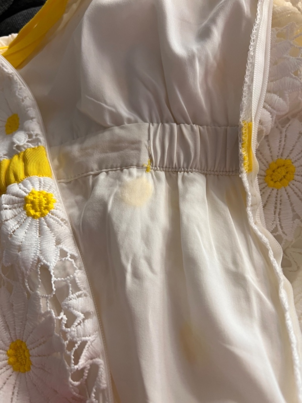 Boston Proper Daisy Lace Maxi Sleeveless Dress White/Yellow size S 12 - cute! - Picture 9 of 12